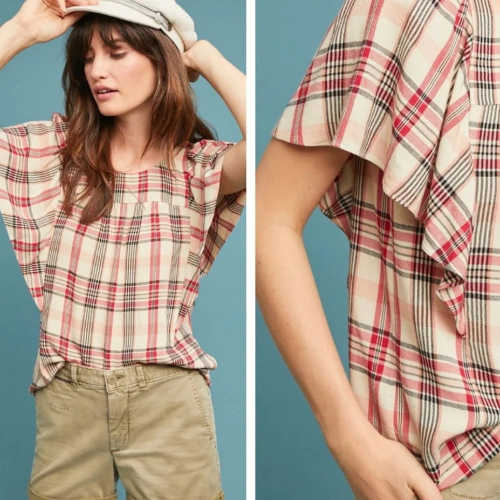Maeve Anthropologie Priscilla Plaid Blouse - Picture 3 of 4